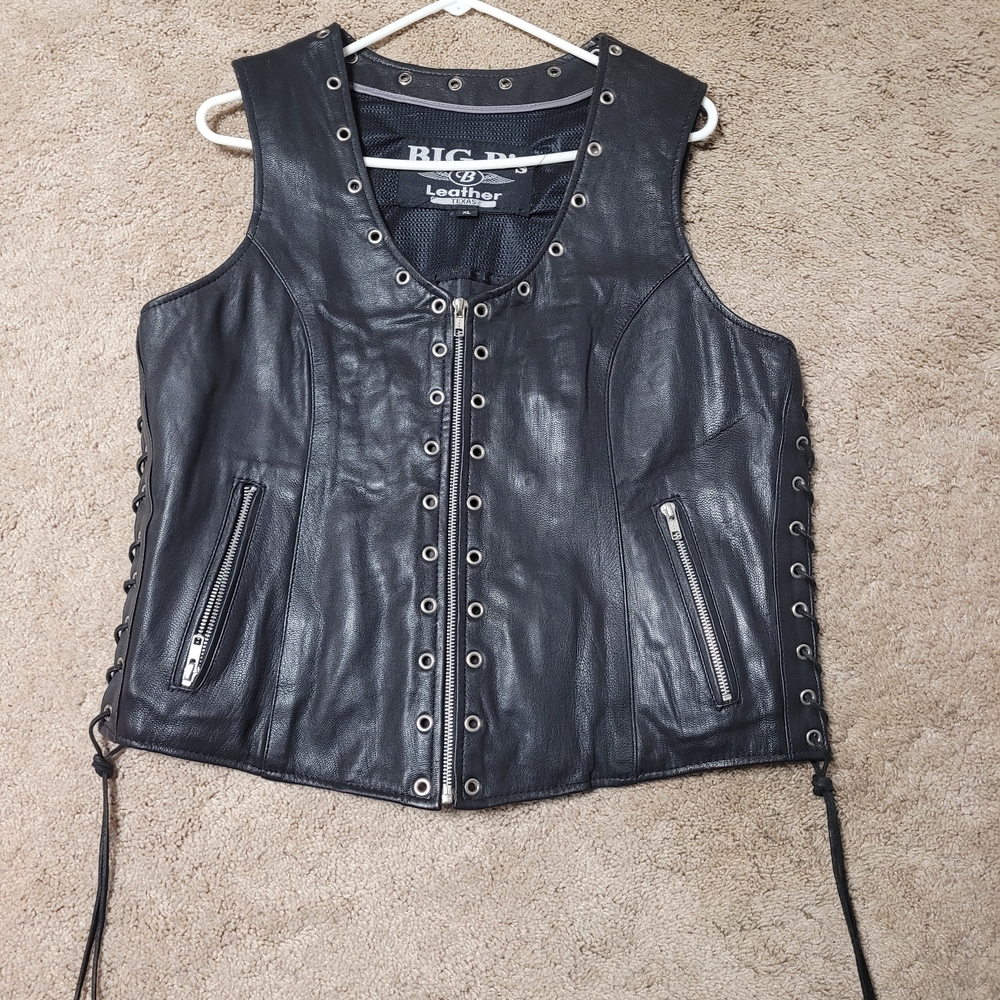 Big Dog Black Leather Vest